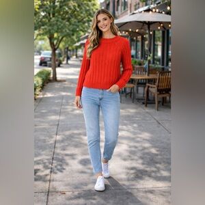 DESIGN HISTORY robbed chunky sweater. Red. Size S. NWT